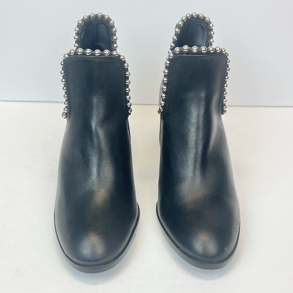 Gianni Bini Nubuck Leather Slip On Ankle Boots Women’s Size 9M Black Leather - Picture 11 of 11
